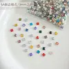 Broca de Zircônia Chanfrada Quadrada de 3mm Acessórios para Nail Art Celebridade da Internet Super Brilho Mosaico Quadrado Strass Fundo Plano Broca de Unha Pequenos Acessórios