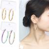 Brincos grandes de temperamento japonês e coreano, brincos femininos de personalidade simples, brinco de palhaço, moderno, alto sentido, círculo, joias para orelha, atacado