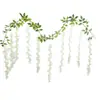2025 Nueva Flor de Glicinia de Seda Artificial Enredadera Falsa Planta de Pared Decoración del Hogar Habitación de Boda Embellecimiento del Techo Vegetación