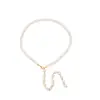 Collar de Cadena de Cuentas Redondas Retro Estilo Europeo y Americano, Collar Largo Sencillo con Borla de Perlas de Imitación, Joyería Transfronteriza