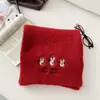 Bufanda de Punto Bordada de Pingüino Lindo de Dibujos Animados para Mujer Invierno Nuevo Estilo Coreano Grosor Adicional Protección para el Cuello Bufanda Cálida para Ropa de Abrigo