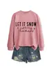 Let It Snow Solo Bromeaba Amazon Ebay Sitio Independiente Sudadera Casual Versátil Cómoda para Mujer