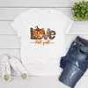 Camiseta de Otoño para Todas Ustedes las Mujeres, Camiseta de Otoño con Estampado de Leopardo, Camiseta Hola Calabaza, Camiseta de Acción de Gracias Familiar