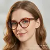 Nuevo Marco de Gafas Retro Moda Cat-Eye Europeo y Americano Espejo Plano para Cejas Gafas Lisas de Moda Gafas con Filtro de Luz Azul