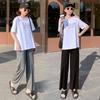 Pantalones de pierna ancha finos de modal para mujeres embarazadas con soporte para el vientre 2022 Verano holgados talla grande Ropa exterior Rectos Adelgazantes Modernos