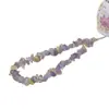 Lanyard para teléfono móvil de cristal natural, cordón corto de muñeca de grava de cristal, colgante, cadena anti-pérdida para teléfono móvil, llave