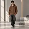 Ropa de Exportación para Hombre Sudadera con Capucha de Felpa Pesada 370g Unisex Chaqueta Cardigan Engrosada de Lana de Cordero Forrada de Felpa para Invierno