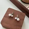 Pendientes de Perla con Forma de Corazón y Cruz de Estilo Francés Vintage, Nuevo Diseño de Nicho de Moda, Clips para Orejas de Lujo Ligero, Pendientes de Gama Alta