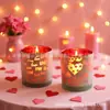 Portavelas de San Valentín de Venta Caliente Transfronterizo, Copa de Vidrio Electrochapado para Velas, Decoración Festiva Estilo Neoclásico, Suministro Directo de Fábrica