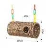 Rede Pendurada Plataforma Tecida de Palha Brinquedo para Papagaio Pássaro Rede de Escalada para Pequenos Animais Decoração de Gaiola de Pássaro Tecida Rede para Dormir de Répteis Corda de Palha