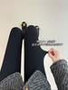 Outono e inverno foram loucos para mostrar leggings cinzas finas com forro de fleece! ~ as listras verticais são muito finas e levemente pressionadas para aquecer o preto