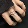 Anel de Flor Vazada Exquisito para Mulheres, Design de Nicho Estilo Ins, Anel Aberto de Flor de Glicínia, Anel Personalizado para Dedo Indicador, Tendência