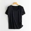 [Procesamiento Personalizado] Camiseta para Mujer Estilo Francés Simple Manga Corta Holgada Camisa Base de Seda Camiseta de Seda Genuina Manga Corta para Mujer