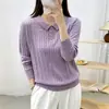 Suéter de malha com gola polo estilo francês e mangas compridas para mulheres, corte solto, adequado para primavera, outono e inverno, peça externa macia e aconchegante