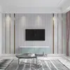 Con tira lateral fondo de TV papel tapiz sala de estar lujo ligero mural tridimensional dormitorio moderno minimalista tela de pared decorativa 3D