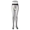 Medias Negras de Puntos Medias sin Entrepierna para No Quitarse Medias Panty Ultra Delgadas Sexy Medias Eróticas para Mujer Medias de Capa Base Anti-Enganche