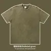 Camiseta Retro Americana Vintage Pesada 280g Tamanho Europeu Transfronteiriço Desgastada Algodão Puro Manga Curta Solta Tamanho Grande Lavada Gola Redonda Cor Lisa