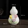 Jarrón Pequeño de Porcelana Blanca Hecho a Mano Arreglo Floral Dispositivo Hidropónico para Flores Jarrón Bolsa de la Suerte Calabaza Decoraciones de Escritorio para Sala de Estar Adornos