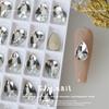 Arte de uñas tamaño mediano gota de agua borde guía plano diamante plano K9 de alta calidad forma especial citrino dorado uña postiza pegar diamante joyería