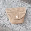 Bolsa de palha para mulheres 2023 nova casual versátil retrô bolsa balde de vime praia beira-mar tecida bolsa transversal