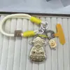 Concha de Agua Lingote de Oro Puro 999 Dios de la Riqueza Fortuna Llavero Cadena para Teléfono Colgante Colgante de Bolsa de Dibujos Animados