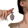 Pendientes de Diamantes Brillantes Estilo Palacio Retro, Diseño de Nicho, Elegantes, con Estilo, Exquisitos, Ligeros, Lujosos, Exagerados y Versátiles