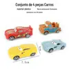 Pacote com 4 Decorações de Bolo de Aniversário Ornaments Decorativos Brinquedos Infantis História de Carros