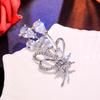 Broche de buquê elegante e requintado para mulheres, Coreia do Sul, zircônia de luxo, corsage, design de nicho, pino, acessórios atmosféricos para terno