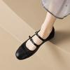 Weiwei Girl 883-1 Prata Mary Jane Shoes Mulheres Estilo Francês Chanel Estilo Flat Shoes Grande Tamanho Sapatos Femininos