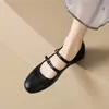 Sapatos Mary Jane Prateados Personalizados para Mulheres para Combinar com Saias, Estilo Francês, Sapatos Baixos com Tira Única, Sapatos Femininos de Tamanho Grande