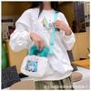Bolso Satchel de Lona para Niña Bonita Bolso Pequeño Nuevo de Color Contrastante para Mujer Bandolera de un Solo Hombro Bolso Cuadrado Pequeño Versátil Casual