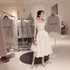 Ropa Zhengqite/Suéter de Punto Bordado Jacquard Chic de Manga Corta
