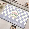 Alfombrilla de Piso de Tierra de Diatomeas Estilo Nórdico, Alfombrilla Absorbente para Baño Oso Tulipán, Felpudo para Puerta de Entrada, Alfombrilla Antideslizante para Pies, Alfombra