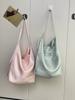 Corea del Sur Nuevo Bolso Tote de Seda de Doble Cara para Mujer 2024 Diseño de Nicho Bolso de Hombro Ins Casual para Viajes Diarios Bolso Cubo
