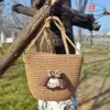 Bolsa Pequeña para Niños Estilo Coreano Verano Bolso de Paja para Niñas Moda Bolso Cruzado Mini para Bebé Bolsa de Salida para Niñas Bolsa de Playa
