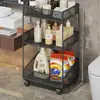 Estantería de suelo para baño, estante estrecho para huecos de baño, ducha, inodoro, carrito de baño, estante multicapa para almacenamiento de cosméticos