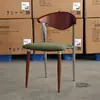 Silla de comedor de diseñador vintage, silla de madera maciza, estilo de mediados de siglo, silla de escritorio de lujo ligero, silla creativa de moda estilo Wabi-Sabi con respaldo