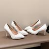 Tacones Altos Franceses Zapatos de Moda de Tacón de Aguja Poco Profundos de Punta para Mujer Primavera y Otoño Nuevo 2024 Zapatos de Charol Estilo Hada Talla 43