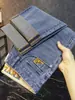 Pantalones de Nueve Puntos Disponibles en Douyin, Jeans Casuales para Hombre de Primavera y Otoño, Pantalones Rectos Ajustados Elásticos