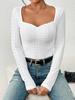 2023 Europeu e Americano Novo AliExpress Francês Gola Doce Bordada Ponto Ajour Pregas no Busto Renda Decorativa Camiseta Feminina