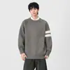 Nueva Tendencia Primavera y Otoño 2026 Nuevo Suéter de Punto Rayado de Bloques de Color Holgado Americano para Hombre Suéter Pulóver para Hombre