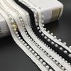 Fábrica em estoque artesanal prego fita pérola bolha renda unilateral 6mm fita conta código de barras acessórios para vestuário