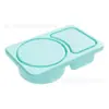 Caja de Condimentos de Silicona Portátil de Doble Compartimento Amazon, Contenedor de Salsa, Caja de Almacenamiento y Contenedor de Snacks con Tapa, Seguro para Microondas