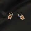 25-26 Nuevo Estilo Pintura al Óleo Francesa Diseño Mariposa Pendientes y Collar, Retro Gama Alta Estilo Hong Kong Pendientes Elegantes para Mujer