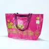 Bolsas tejidas de PP personalizadas de mano con logo para compras, gran capacidad, adecuadas para exposiciones de ropa, bolsas para mudanzas tipo piel de serpiente, bolsas tejidas laminadas hechas a medida