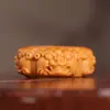 Hebilla de Pluma Tallada en Sándalo Anillo Corredizo Accesorio para Pulseras, Collares, Cuentas Espaciadoras Hechas a Mano DIY
