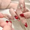 Rhinestones de cristal K9 rojos, sin base, para decoraciones de uñas, adecuados para Navidad y Año Nuevo, en formas como cubos de azúcar helado, cuadrados gordos, huevos de paloma y esferas grandes