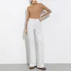 Se Você Quer Jeans, Jeans Reto de Cintura Alta Feminino, Calças Femininas Grossas Forradas com Fleece, Jeans Flare Feminino 8251