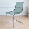Silla de moda estilo nórdico, silla de comedor con respaldo transparente acrílico, diseño minimalista y vintage, adecuada para uso en el hogar y restaurantes, silla de cristal