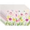 Mais Vendido Transfronteiriço Primavera e Verão Sousplats Florais de Linho Sublimado Estampado Digitalmente Isolados Retangulares Ocidentais Sousplats Tapetes de Mesa e Tapetes para Pratos Atacado